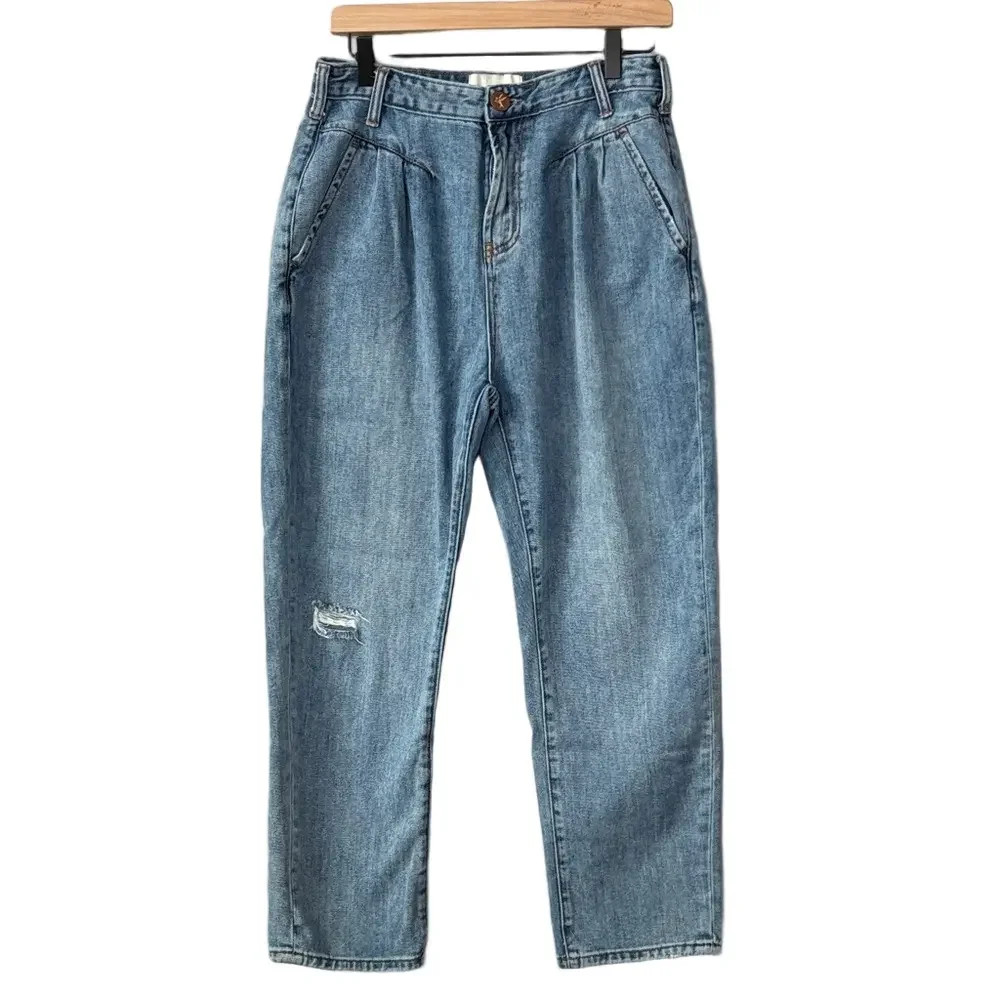 One Teaspoon Streetwalker Y2K High Rise Pleated Balloon Medium Wash Jeans